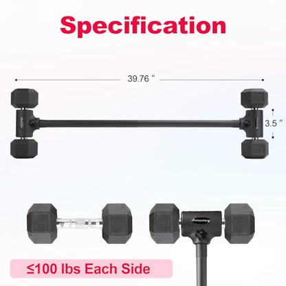 Dumbbell to Barbell Converter – Adjustable Weights & 200LB Capacity for Home Gym Strength Training