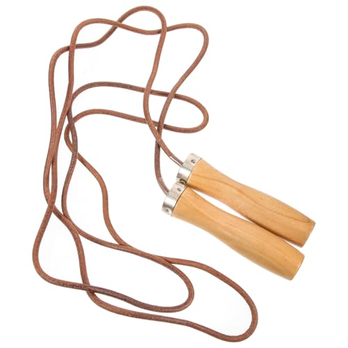Toddmomy Leather Jump Rope, Professional Weighted Skipping Rope With Wooden Handle For Beginner Kids Men And Women For Fitness, Sport, Cardio, Boxing, Speed