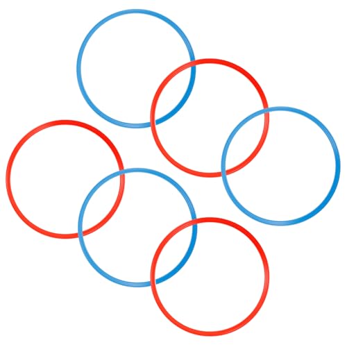 6PCS Soccer Agility Rings Training Equipment for Football Basketball More Abs Material for Speed and Footwork Drills Random Color