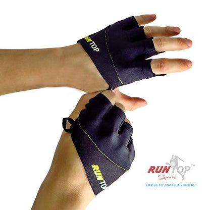 Workout Gloves Weight Lifting Grips with Silicon Padding by RUNTOP - Exercise Gloves Perfect for Women Men Cross Fitness Training WODS Weightlifting Bodybuilding Powerlifting Gym Fitness