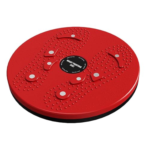 Body Sculpting Waist Twisting Disc with 8 Magnets - 9.8 Inch Ab Rotating Balance Board, Stable & Easy to Use for Beginners to Advanced Fitness Enthusiasts - color: Red