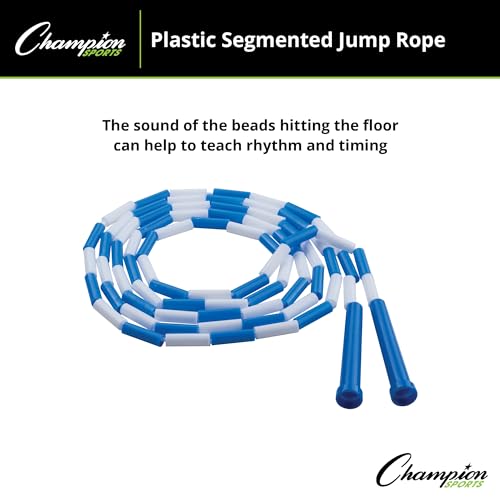 Champion Sports Plastic Segmented Jump Rope - color: Blue/White (9 Feet)