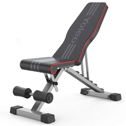 Yoleo Weight Bench | Foldable Workout Benches for Home Gym | 660lbs Bench Press for Strength Training | Home Gym Systems