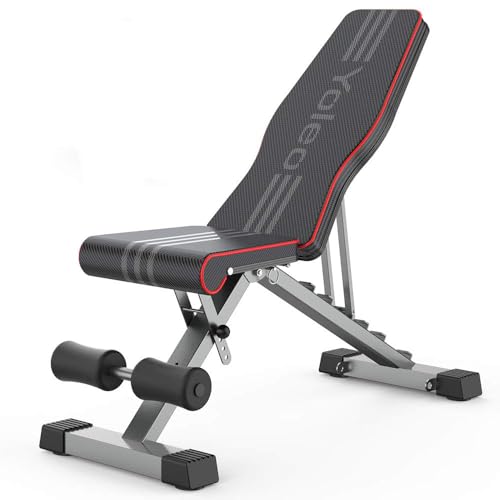 Yoleo Weight Bench | Foldable Workout Benches for Home Gym | 660lbs Bench Press for Strength Training | Home Gym Systems
