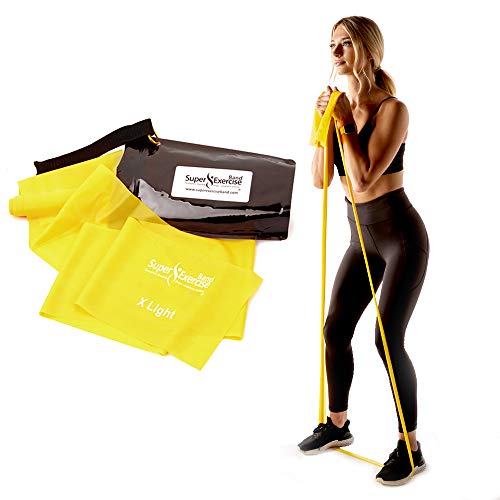Resistance Bands for Working Out | 7Ft Long Resistance Bands |Super Exercise Bands with Carry Pouch and Door Anchor I Latex Free Workout Bands Including an Exclusive Workout App and E-Book - color: X Light Yellow