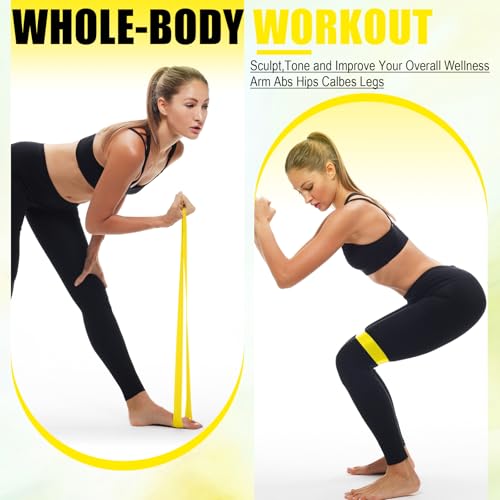20 Pcs Resistance Bands Resistance Loop Exercise Bands Exercise Equipment Elastic Drap Ring for Women and Men Home Fitness, Gym, Yoga - color: Yellow, size: 25 Lbs