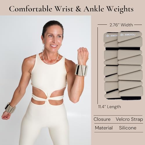 Wrist & Ankle Weights for Women – 2 lb Ankle Weights (Set of 2, 1 lb Each) | Arm Weights for Women | Leg Weights for Walking, Yoga, Cardio & Strength Training