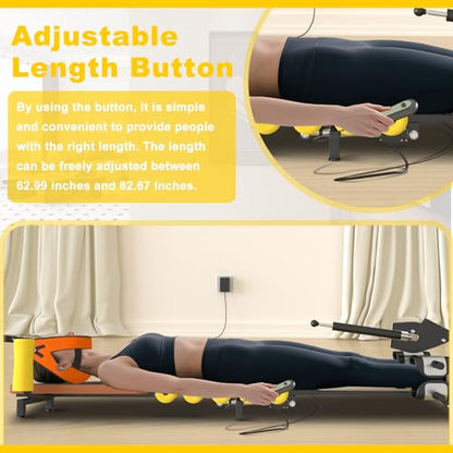 Fitness Full Body Traction Table, Massage Cervical Traction Bench & Lumbar Traction Bed, Home Stretch Decompression Machine for Tension Relief, Lumbar Stretching - color: Brown