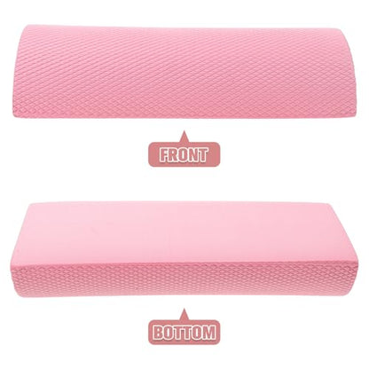Half Circle Foam Roller for Yoga and Pilates Muscle Massage, 30x6.3cm Cherry Blossom Pink, Core Stability Balance Training Roller for Fitness and Back Relief at Home