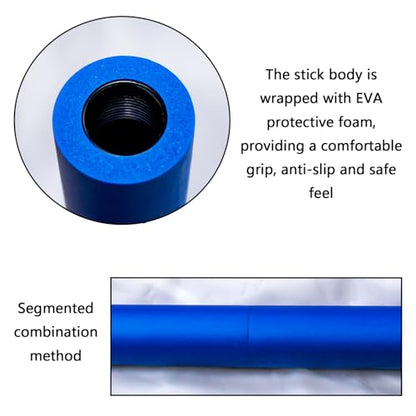 yoga stick is made of sturdy steel that is 5 feet high and an adjustable stretching stick, providing flexibility, agility, and balance. Covered with thick and comfortable foam layer