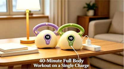 Smart Resistance Vibrating Kettlebell for Women, 25-Level Adjustable Frequency, 10-Min Timer, Portable Home Workout Gear for Fat Burning, Muscle Toning & Lymphatic Drainage