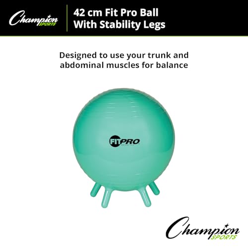 Champion Sports FitPro & Maxafe® Sitsolution Stability Balls – Balance, Core, & Strength Exercise Ball for Home, Gym, or Office Workouts – Durable, Burst-Resistant Fitness Ball