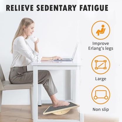 Balance Board Professional Wobble Board for Adults Anti-Slip for Physical Therapy Standing Desk Core Strength Wooden Rocker Board(350LBS) - size: Balance Board (Grey)