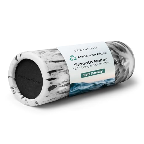 Smooth Soft Foam Roller (Black Marbled) - Beginner, Travel Sized Low Density Foam Roller for Home & Gym, Physical Therapy, Back Pain, & Exercise - Yoga & Athletics (12.5" x 5")