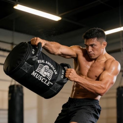 Weighted Sandbag – Compact 12” Design for Explosive Kettlebell-Style Training – Heavy Duty Strength & Conditioning Bag