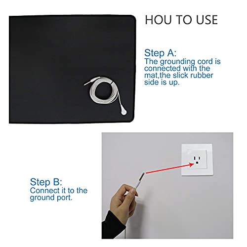 Grounding Mat,35.4x23.6 inches,Reconnect to The Earth EMF Recovery,for Foot Therapy,Carbon Fiber Universal Grounding Mat for Feet,Improve Energy,Sleep Assist and Helps with Anxiety - size: 23.6x35.4 Inch (Pack of 1)