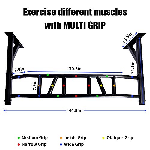 Wall Mount Pull Up Bar Wall Mounted Body Press Pull Up Bar Gym Chin-Up for Upper Body Workout