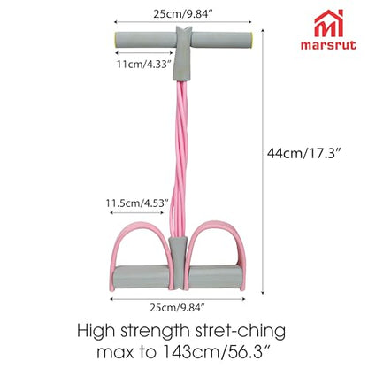 6 Tube Pedal Resistance Band with Handle for Women, Foot Ankle Puller Fitness Bands for Waist, Arm, Tummy, Leg Slimming, Strength Training, Home & Gym, Manual Tension Rope Training Exercise Equipment