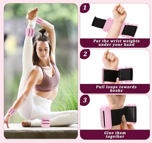 Adjustable Ankle Weights for Women & Wrist Weights Set of 2 (1LB Each) - Durable Weight for Men, Perfect for Home Fitness, Gym Workout, Yoga & Walking - Ideal for Daily Strength Training