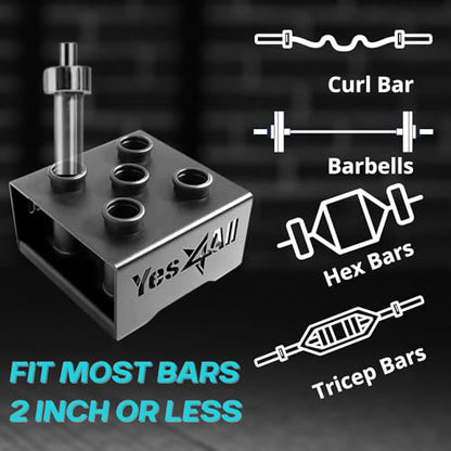 Yes4All Vertical Storage Rack, Home Gym Organizer, Barbell & Dumbbell Rack for 2-inch Olympic & Curl Bars - color: C. Black