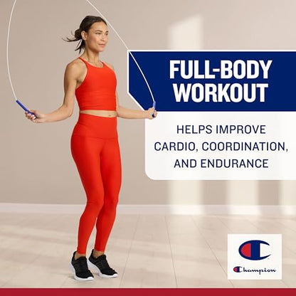 Champion Classic Exercise Jump Rope, Adjustable 9 Ft Speed Rope for Adult Fitness, Skipping Rope for Endurance, Coordination