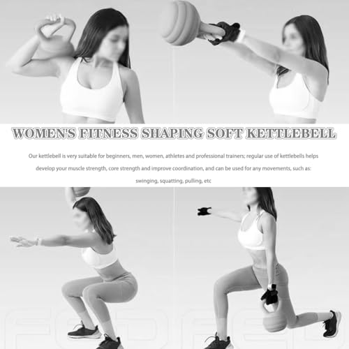 Kettlebell Weights Women's Fitness Shaping Soft Kettle Ball, Gym Strength Training Dumbbell, No Damage to The Floor, Squat/Swing/Lunge(Green-6kg)