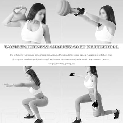 Kettlebell Weights Women's Fitness Shaping Soft Kettle Ball, Gym Strength Training Dumbbell, No Damage to The Floor, Squat/Swing/Lunge(Green-6kg)