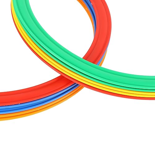 Sports Speed Ring Set, 10 Rings 10 Buckles Speed Agility Training Toys for Kids Adults Increased Agility Outdoor Multicolor Plastic Ring Toss Game Set M 28cm