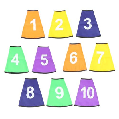 Numbered 1-10 Sports Cone Sleeves, 10 Pcs Agility Cone Bucket Covers for Football Soccer Training Field Marker Target Sleeves for Summer Camp Drills