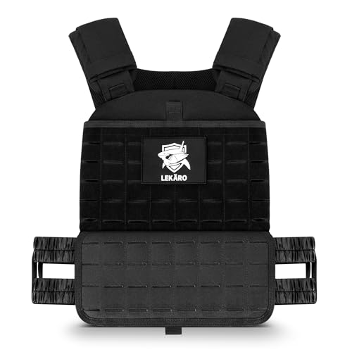 Adjustable Weighted Vest for Men Women – Tactical Vest for Rucking, HIIT & CrossFit, Fits 10x12 Plates, 600D Breathable Weight Vest & Exercise Vest for Strength Training, Weights Not Included - color: Black-1