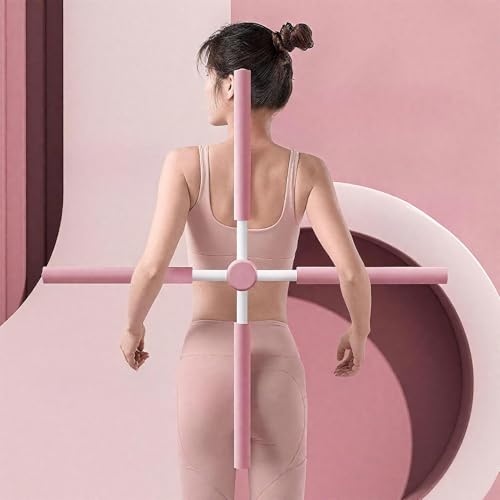 Yoga Postures Stick – Yoga Exercise Stick, Stretch Mobility Pole, Adjustable Pilates Training Bar, Portable Rehabilitation Fitness Tool | Lightweight Stretching Aid for Office Gym Travel Home - color: Pink