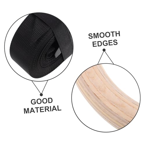 GANAZONO Gymnastic for Training Wooden Exercise with Adjustable Straps for Pull Ups and Dips Versatile Strength Training Equipment for