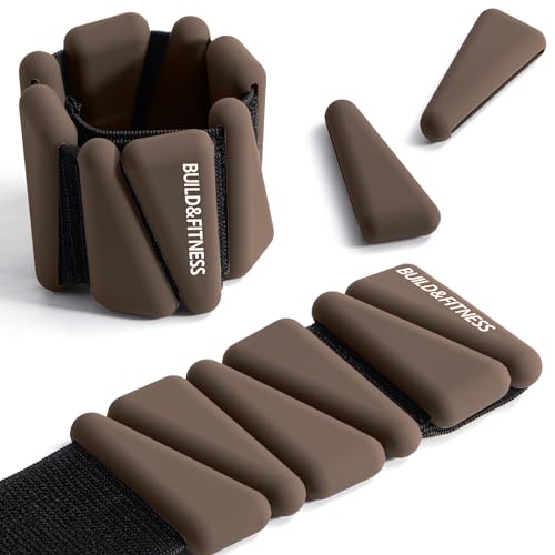Wrist & Ankle Weights, Adjustable Bands for Women & Men Workouts, Set of 2 – 2lb or 4lb (1lb or 2lb each strap) Ideal for Runs, Jogs, Walks, Yoga, Dance, Pilates, Cardio, Aerobics, Strength Training - color: Brown, size: 4LB (2LB each)