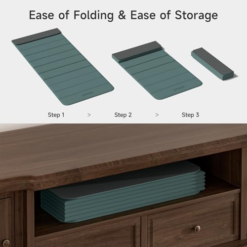 12-Fold POE Yoga Mat 75x26x0.4 Inches – Non-Slip, Compact & Workout-Friendly for Yoga, Pilates, Strength Training & Meditation - color: Dark green+Dark grey