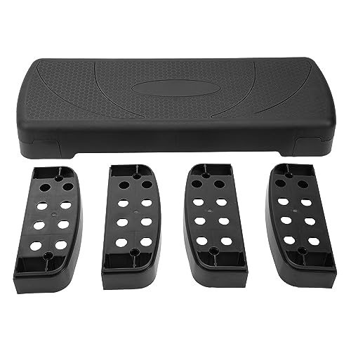 BalanceFrom 31-inch Aerobic Step Platform Trainer with 3 Adjustable Risers - color: Black