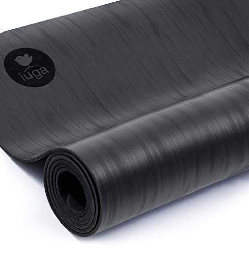 IUGA Pro Yoga Mat Non Slip Pilates Mat Anti-tear Eco Friendly Hot Yoga Mat with SGS Certified Material Free Carrying Strap Included - color: Gray