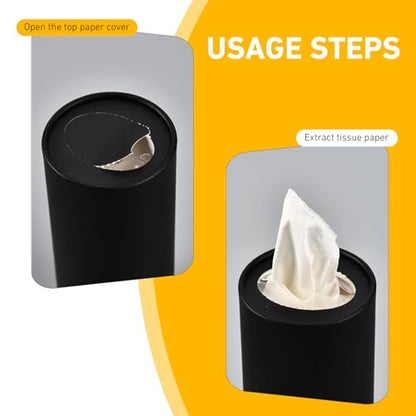 4 PCS Car Tissue Holder, Car Cup Holder Facial Tissues, Convenient Cylindrical Automotive Tissue Box, Universal for Most Cars (White) - color: White