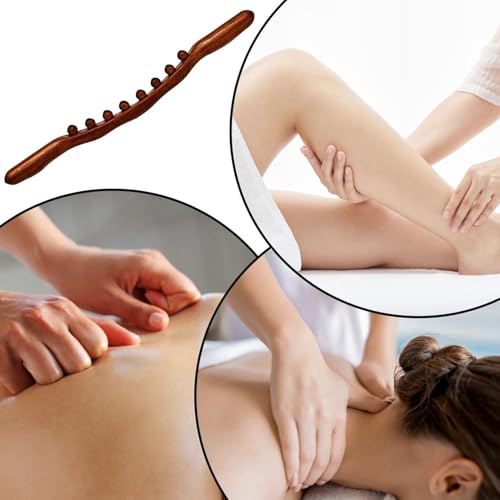 Massage Roller Stick Wood - 8-Bead Scraping Massage | Stomach Cellulite Massager,for Women Men Runners Athletes Fitness Lovers Weightlifters Dancers Gym Home Office Apartment Salon