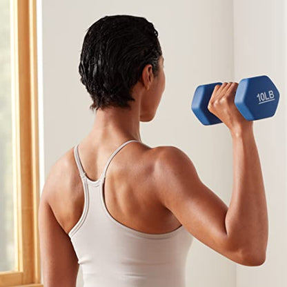 Amazon Basics Neoprene Dumbbell Hand Weights for Exercise and Muscle Toning - style: 10 Pound, Pair