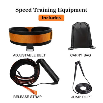 Speed Training Kit, Overload Running Resistance Harness & Resistance Band, Agility Training Equipment for Football, Strength Training Band for Youth, Adult, Athletes