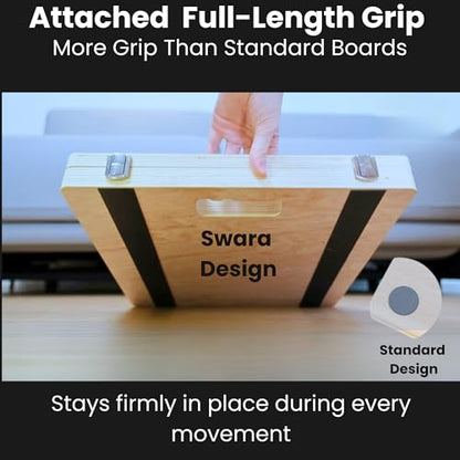 Swara 17″ Wide Wooden Slant Board for Calf Stretching & Squats, Foldable - size: 14x17 Inch