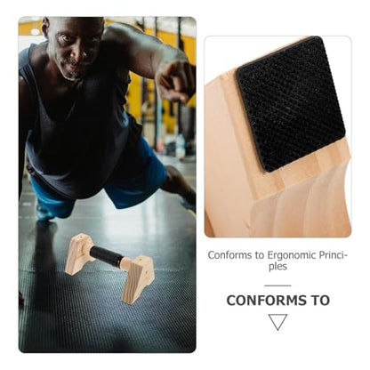 Abaodam Wooden Push up Bars Parallettes Pushup Handles Beech Wood Handstand Bars 30cm Pair Calisthenics Equipment for Men Women Floor Workout Strength Training