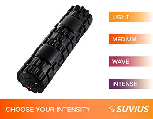 Electric Vibrating Rechargeable Foam Roller - 4 Intensity Levels for Firm Battery-Powered Deep Tissue Recovery, Training, Massage - Therapeutic Back and Muscle Massage Roller