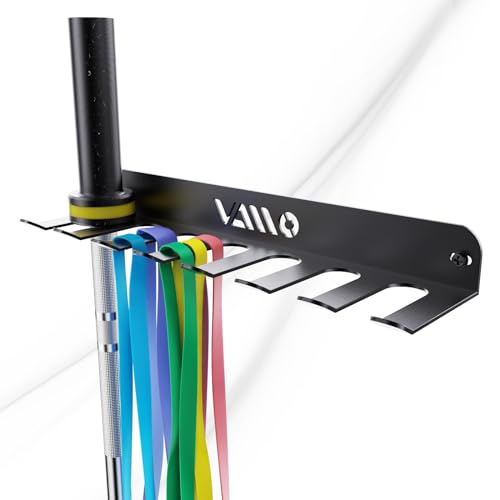 VAIIO Single Olympic Barbell Hanger,Garage Gym Bar Wall Rack,Vertical Barbell Mount Rack,Black Powder Coated,Space Saving Commercial or Home Gym Accessory,Holds Under 33mm Bar Size