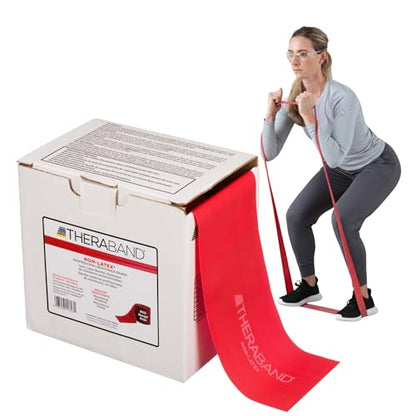 THERABAND Resistance Band, 50-Yard Roll, Latex Elastic Band for Exercise, Stretching, Physical Therapy, Yoga, Pilates, Home Workouts, Cut-to-Length, Color-Coded Levels