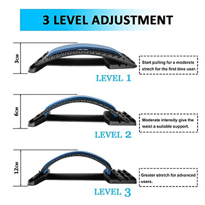 Back Massager Stretcher Equipment Massage Tools Magic Stretch Fitness Lumbar Support Relaxation Spine Pain Relief (Blue)