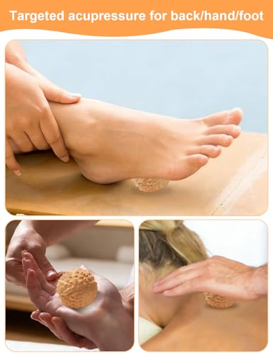 2Pcs Spiky Massage Ball for Labor,Professional Wooden Labor Massage Balls Set for Labor Pain,Pregnancy Essentials for Women (Hand,Foot,Back)