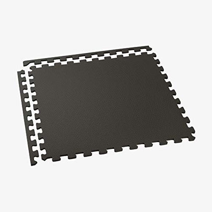 We Sell Mats 1/2 Inch Thickness Multipurpose EVA Foam Floor Tiles, Interlocking Floor Mat for Indoor Gym and Home Use, 24 in x 24 in, Black, 16 Square Feet (4 Tiles)