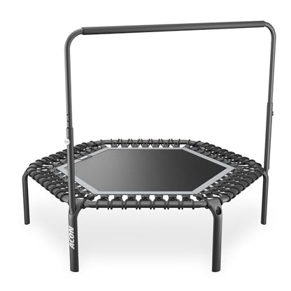 ACON FIT 55" Hexagon Mini Trampoline with Balance Handle for Adults, 300 lb - color: Black