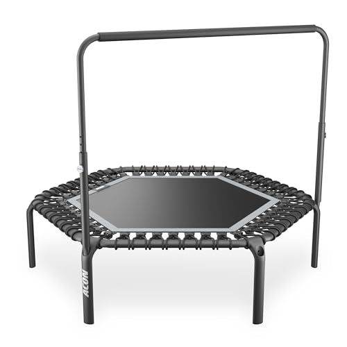 ACON FIT 55" Hexagon Mini Trampoline with Balance Handle for Adults, 300 lb - color: Black